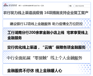 各大银行均发力线上金融服务
